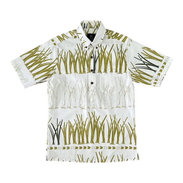 Aloha Puʻueo Pullover Aloha Shirt- White – Sig Zane Designs