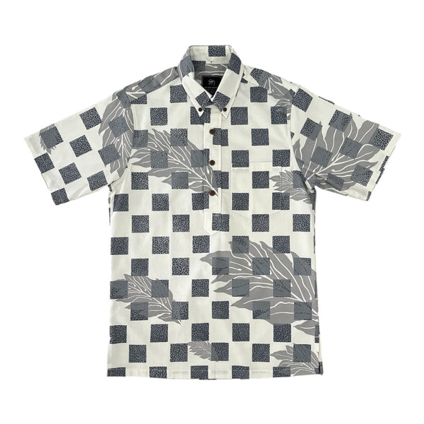 ʻAi Kamehaʻi Pullover Aloha Shirt- Haze – Sig Zane Designs