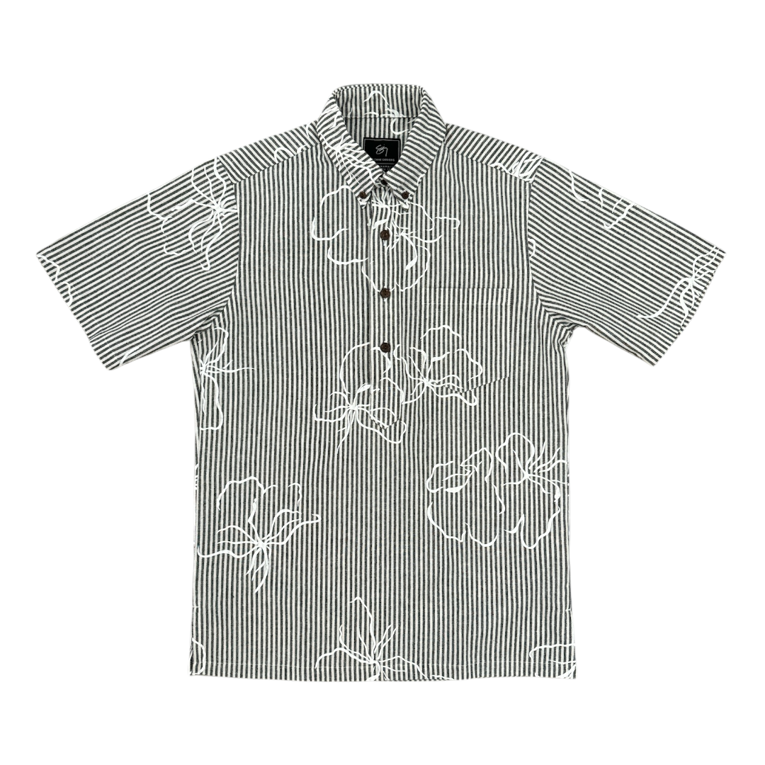 Waiakeakua Pullover Aloha Shirt- Black Stripe – Sig Zane Designs