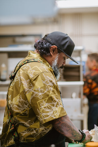 Waianuhea ʻAʻalahonua Button Up Aloha Shirt- Olive – Sig