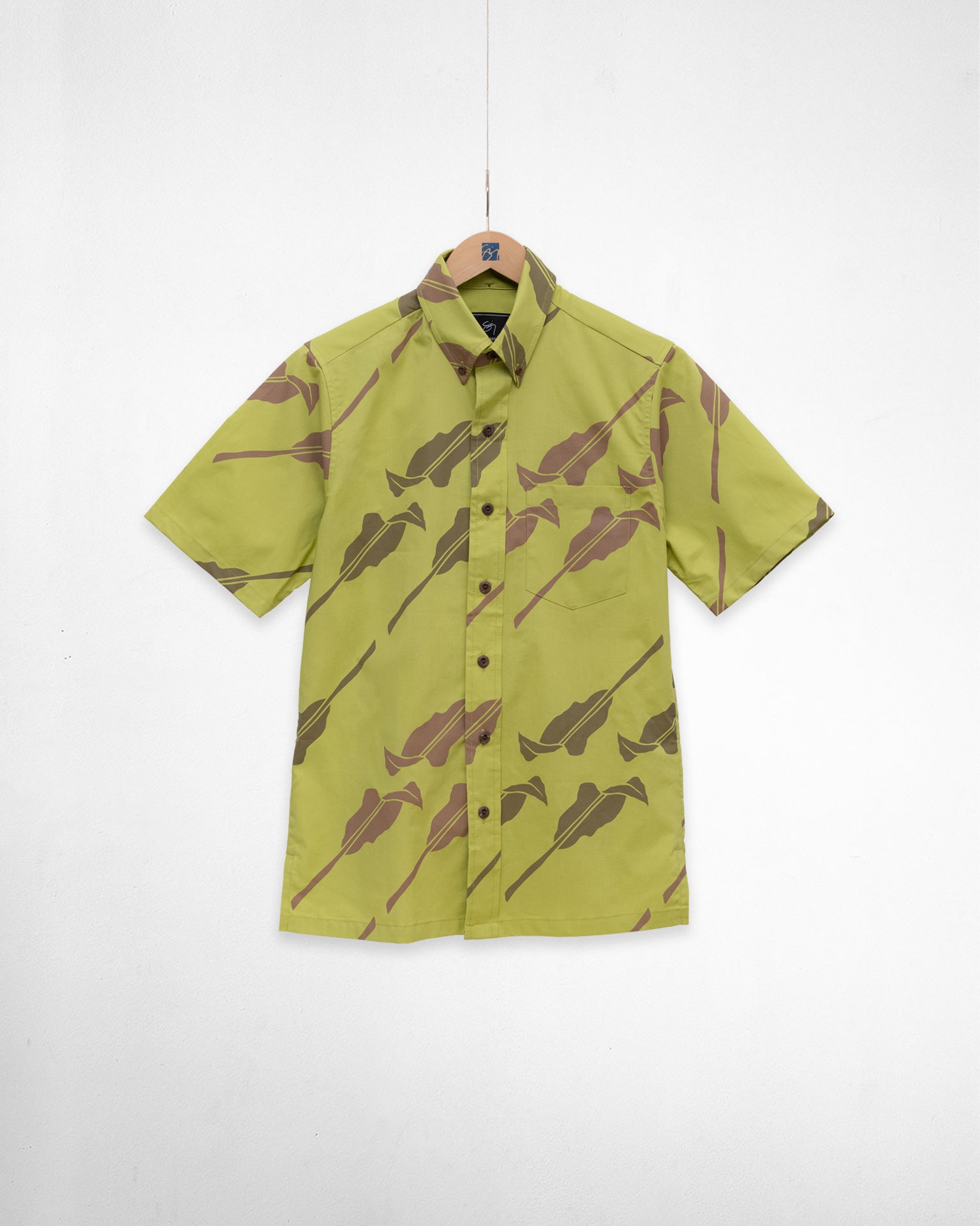 Hoʻolaukī Button Up Aloha shirt- Artichoke