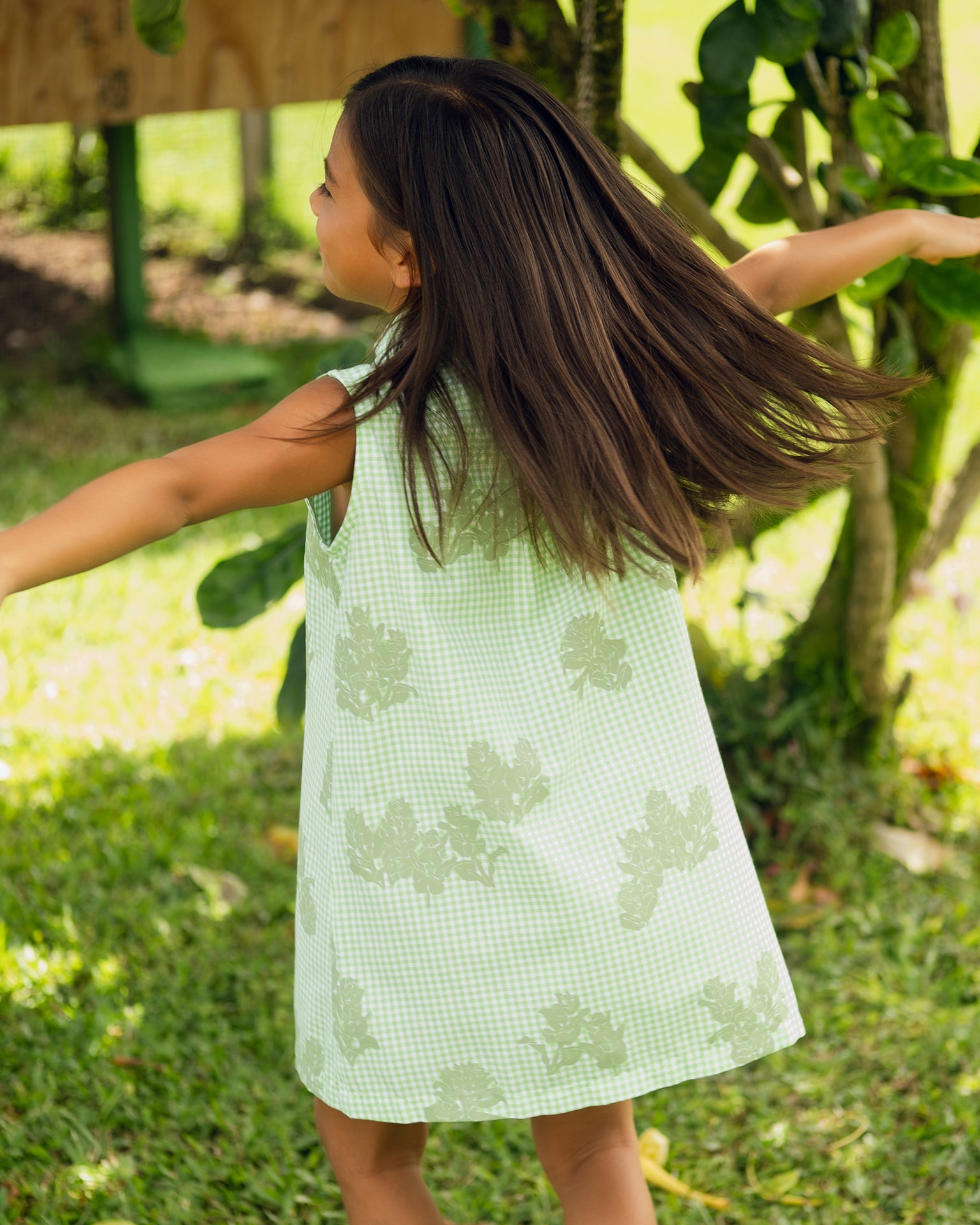 Kalikohumuʻula Keiki ʻŌpua Dress-  Sweet Pea Gingham