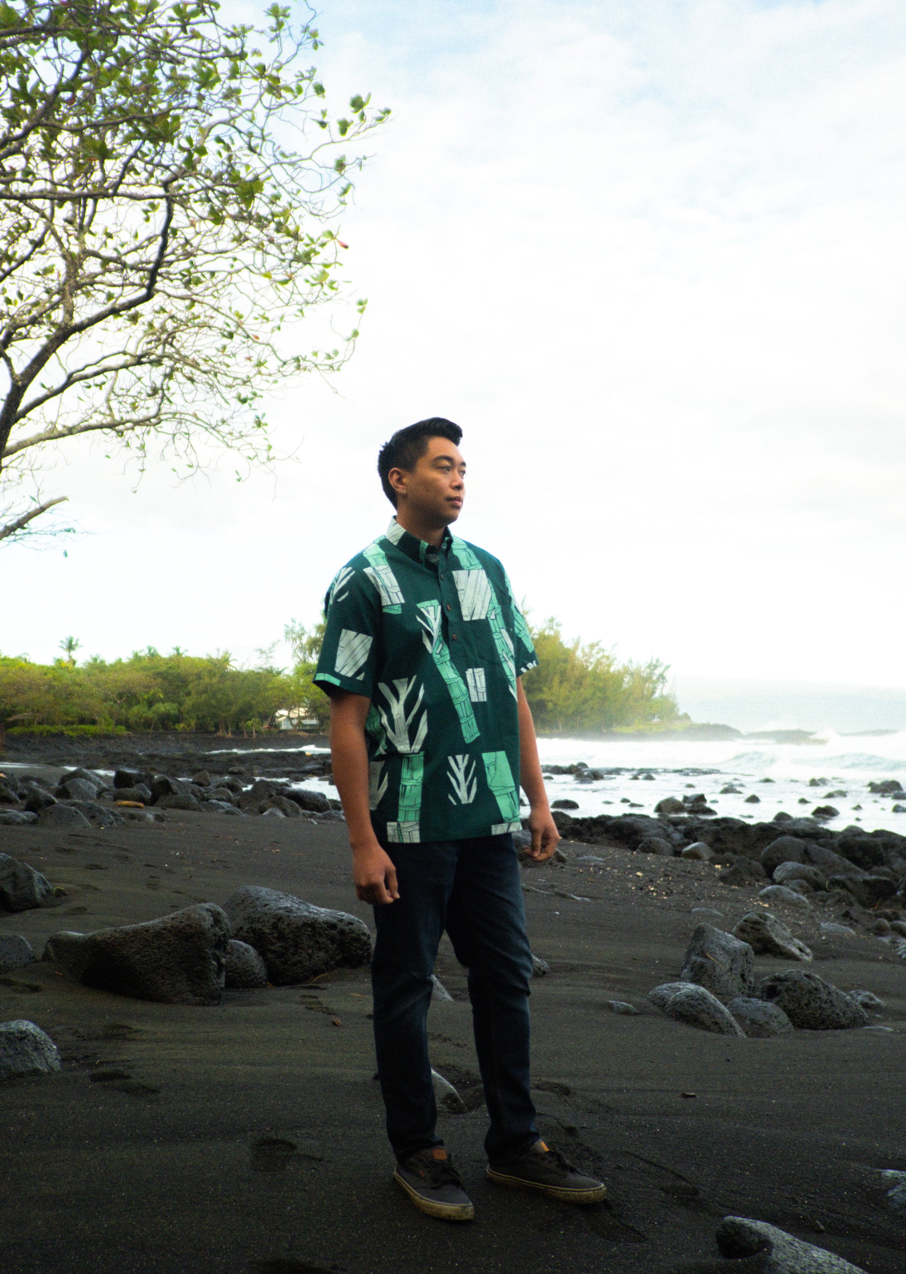 Web Exclusive ʻĀinakō Pullover Aloha Shirt- Spruce