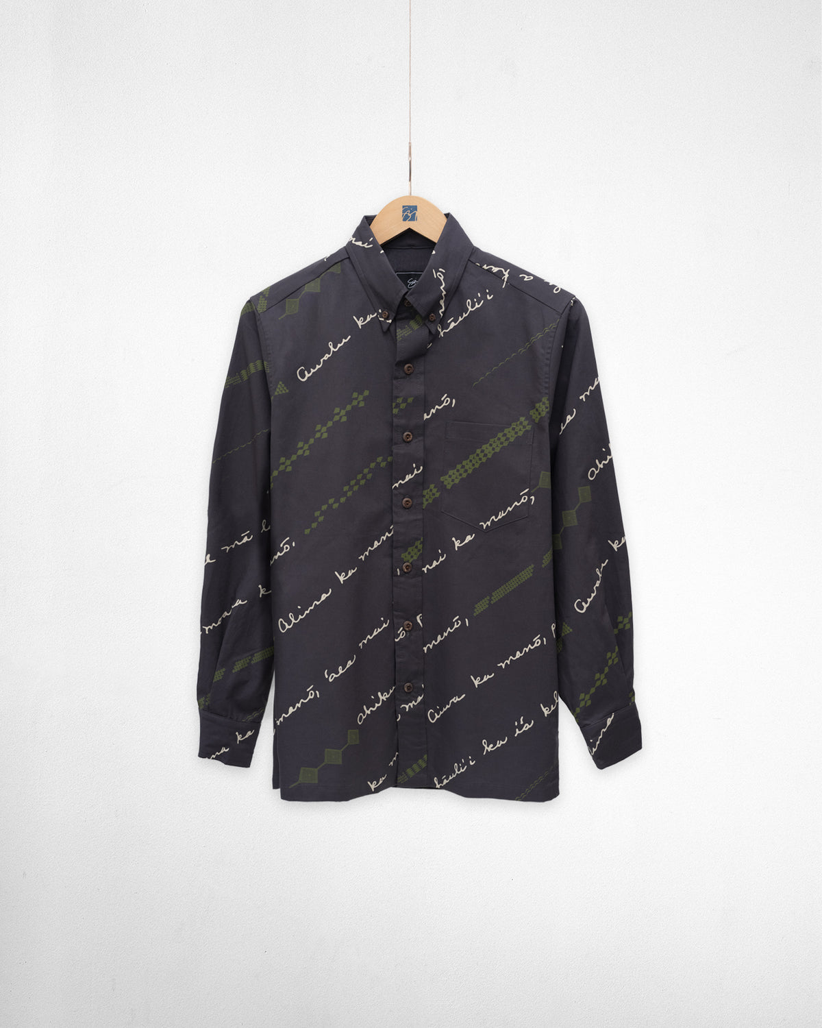 Aiwa Ka Mano- Longsleeve Shirt Charcoal/Avocado/Limestone