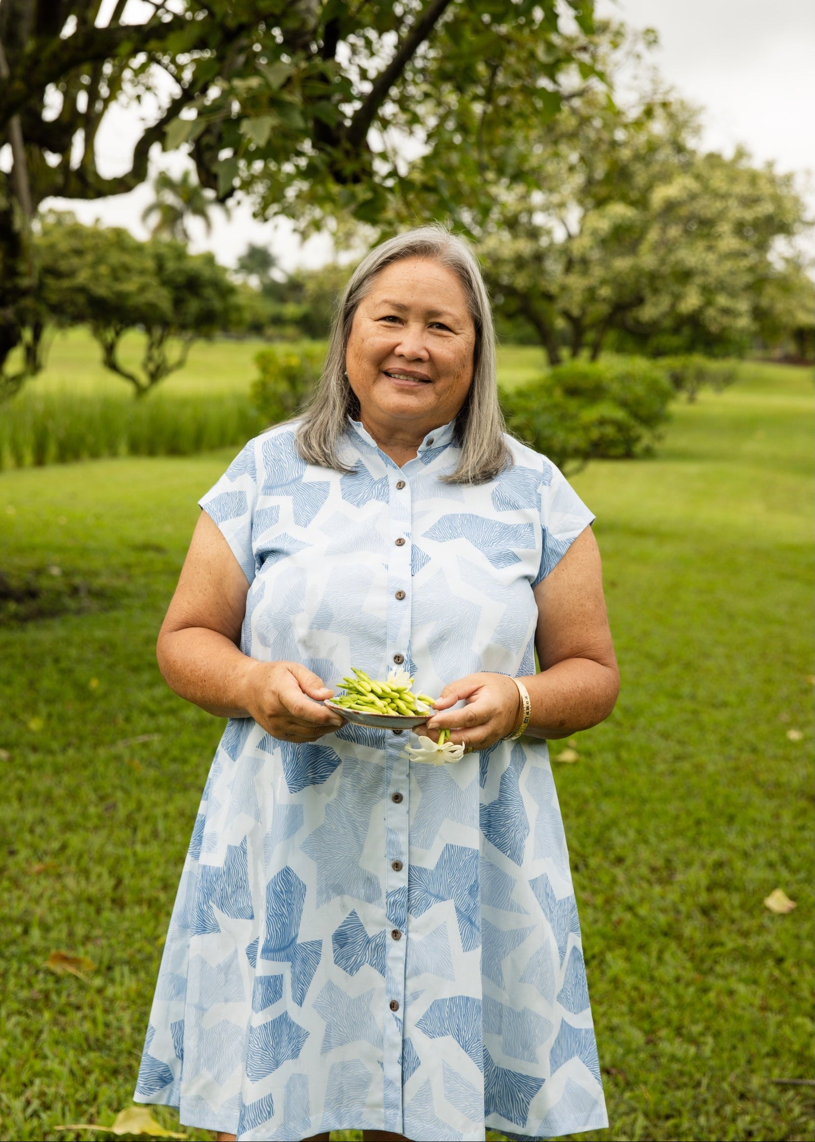 ʻUku ʻĀkoʻakoʻa Hua Dress- Cloud