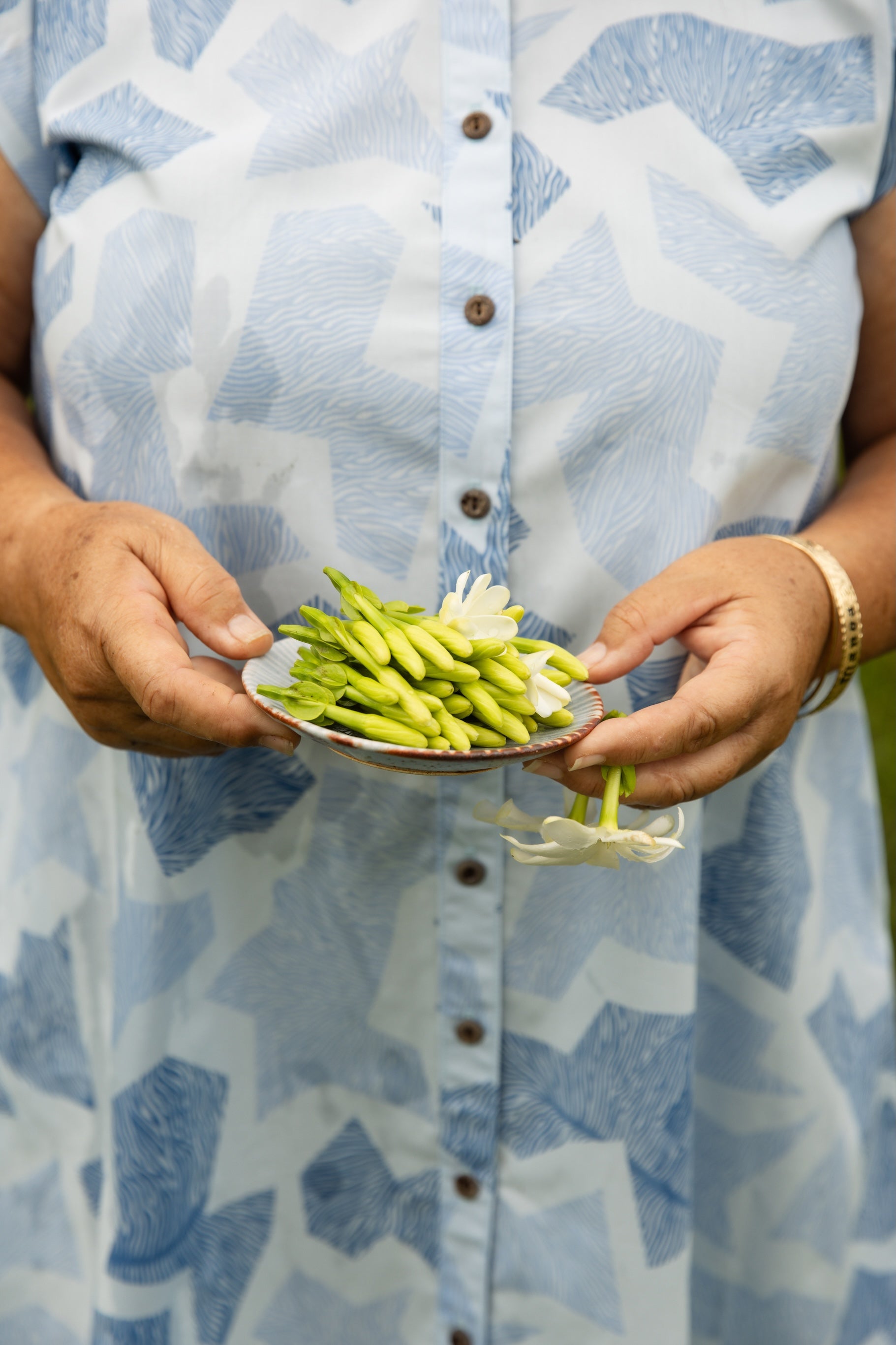 ʻUku ʻĀkoʻakoʻa Hua Dress- Cloud