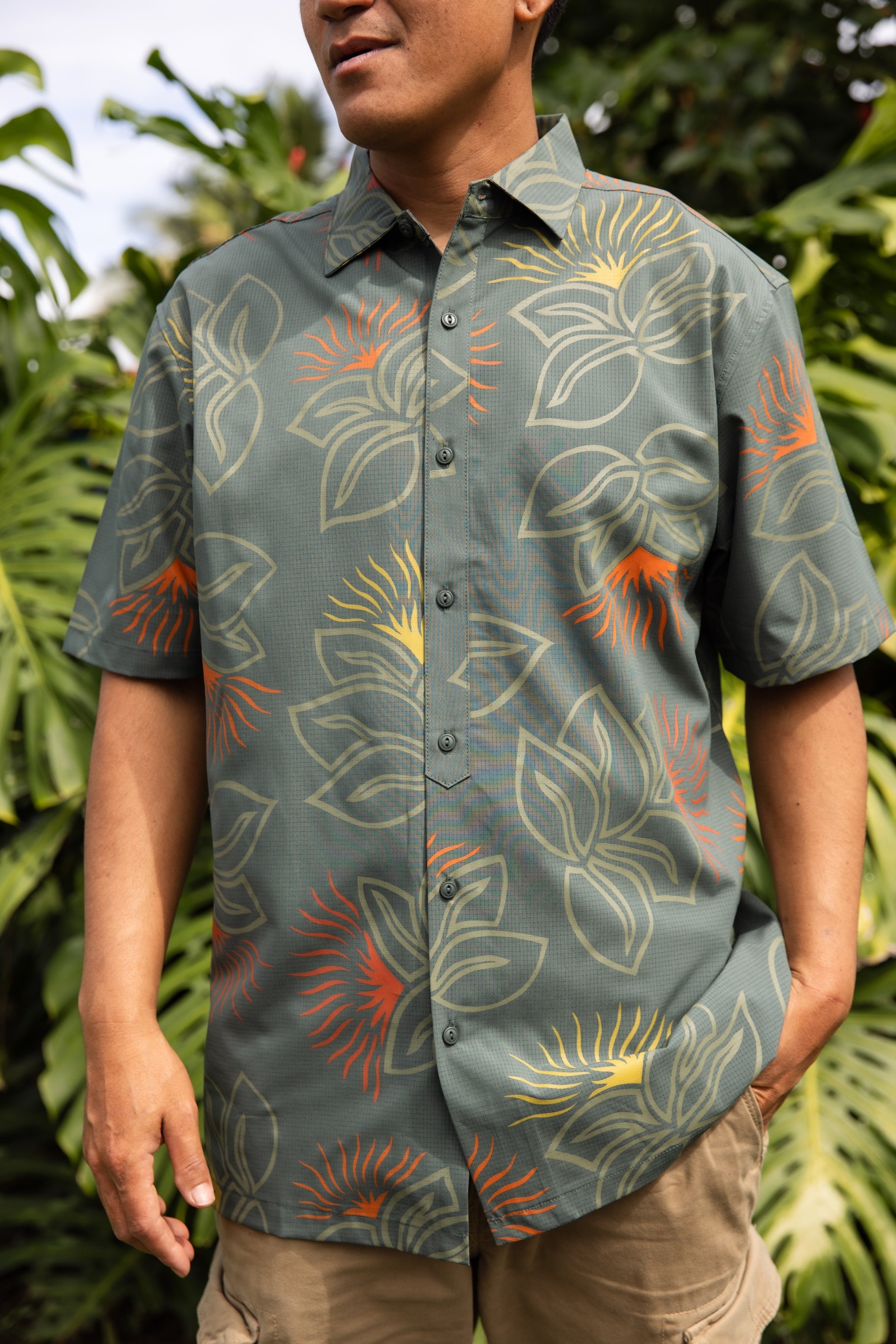 Keahihanakahi Holopali Aloha Shirt- Hunter