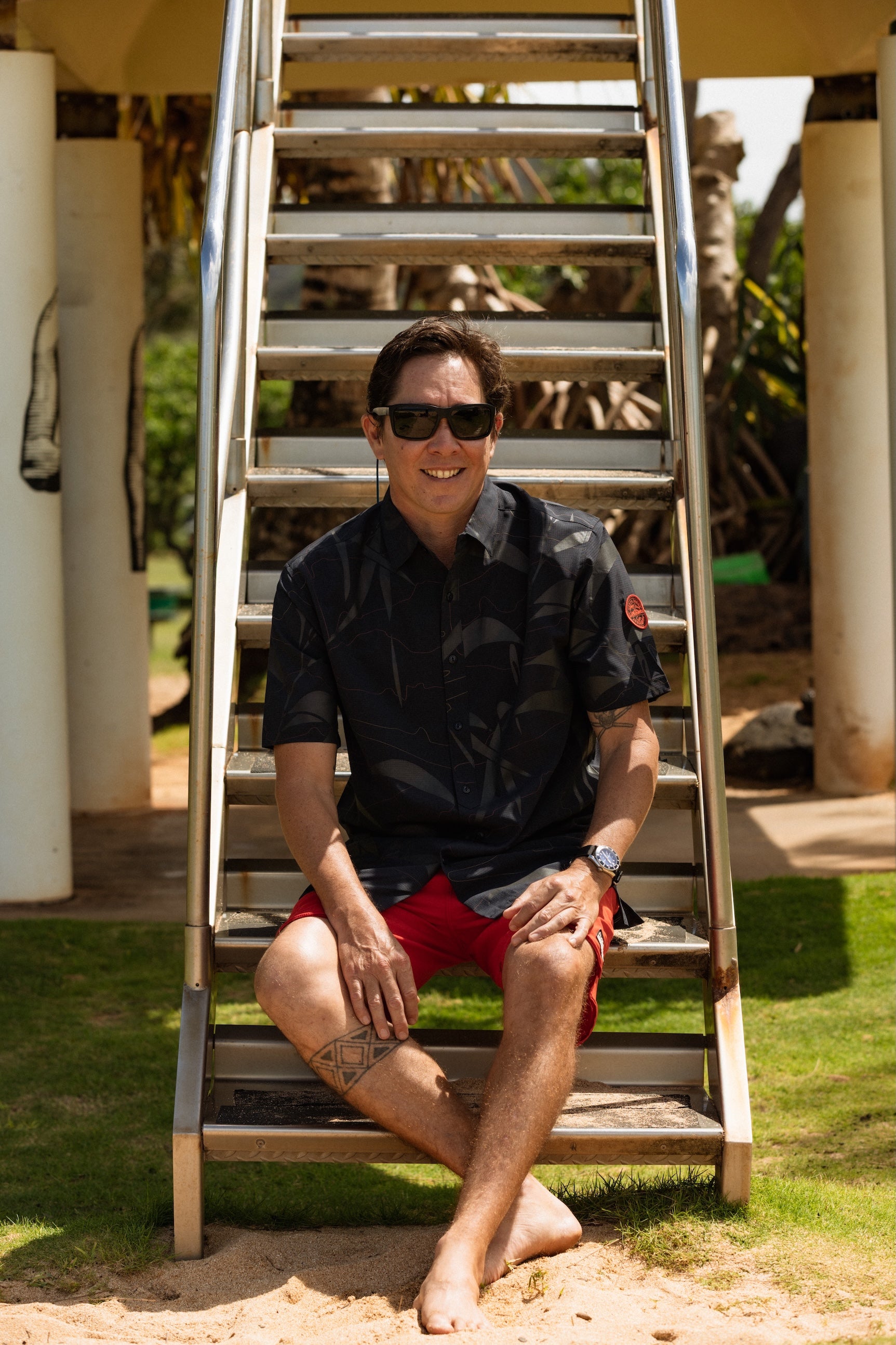 Sig Zane for NSLA Holopali Aloha Shirt- Black