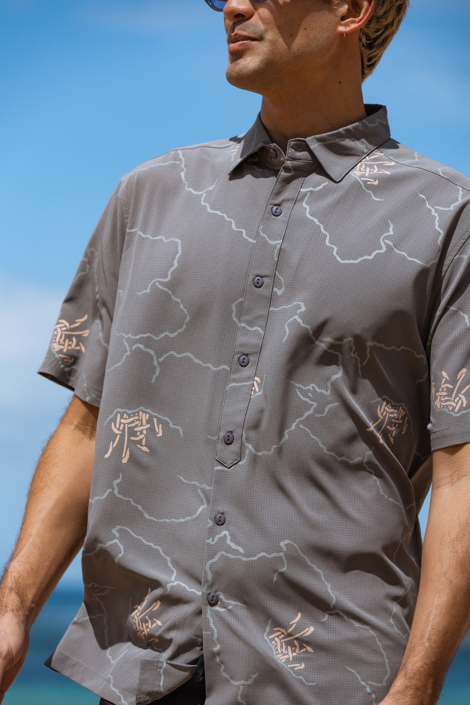 Waikahalulu Kou Holopali Aloha Shirt- Metal – Sig Zane Designs