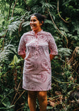 He Ua ʻĀpuakea Kolowalu Dress- Coral Seersucker