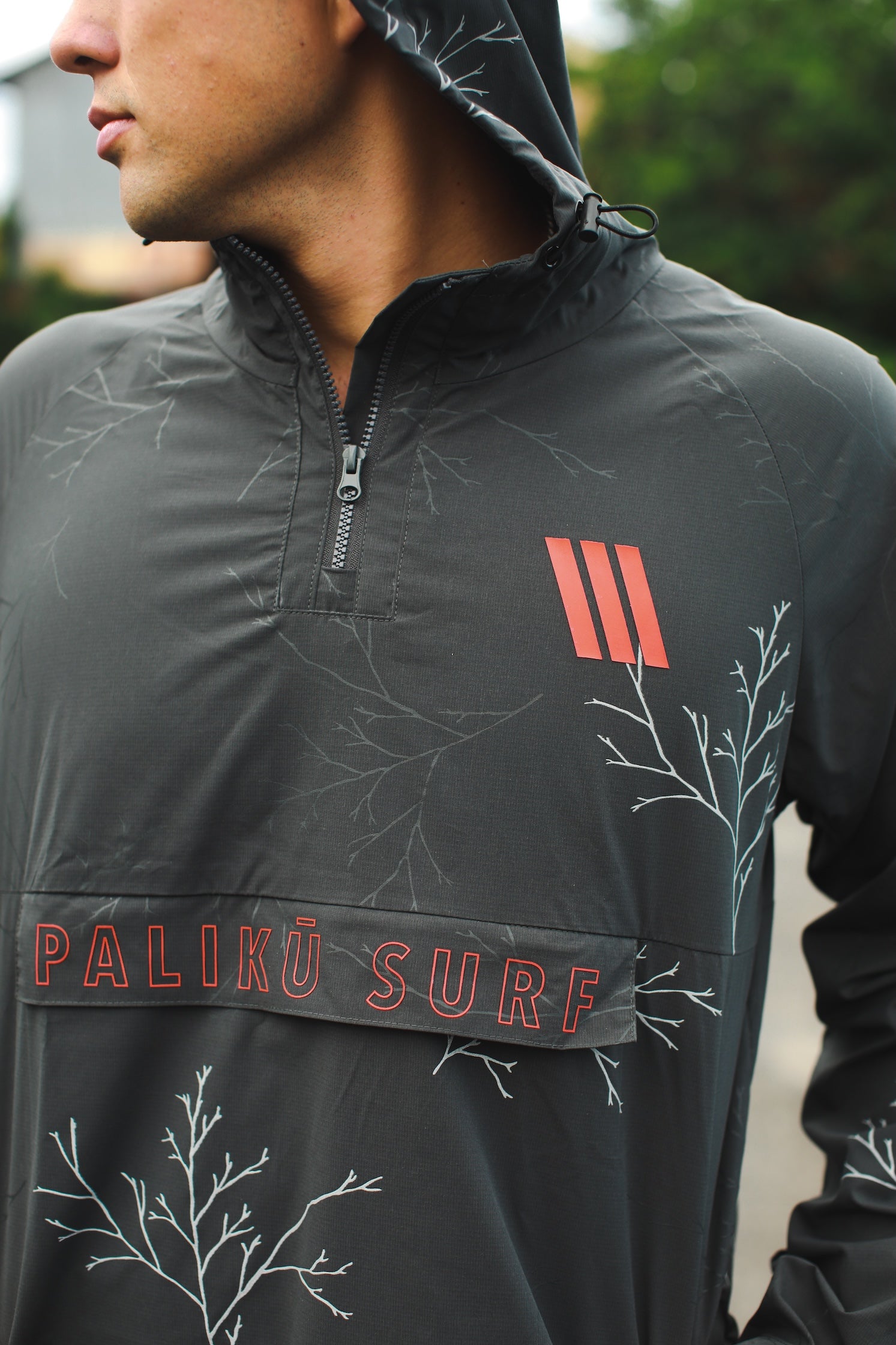 Manamana Manauea Anorak Windbreaker- Black