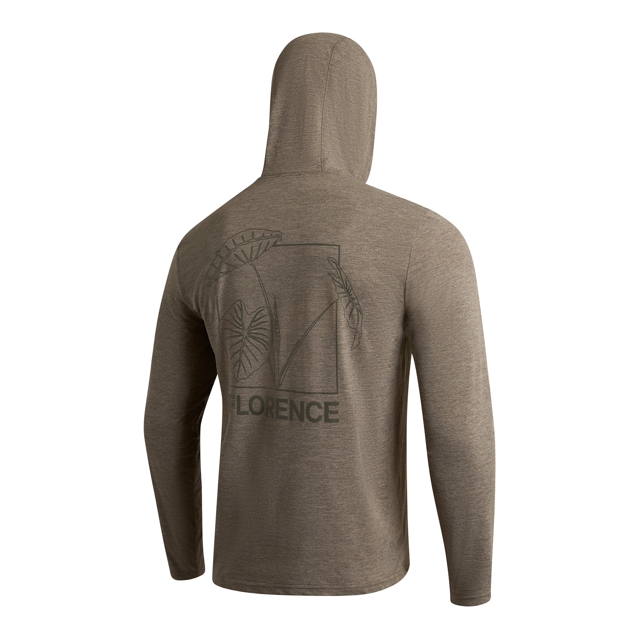 Florence x Sig Zane Kalo Airtex Long Sleeve Hooded Shirt- Heather Pumice