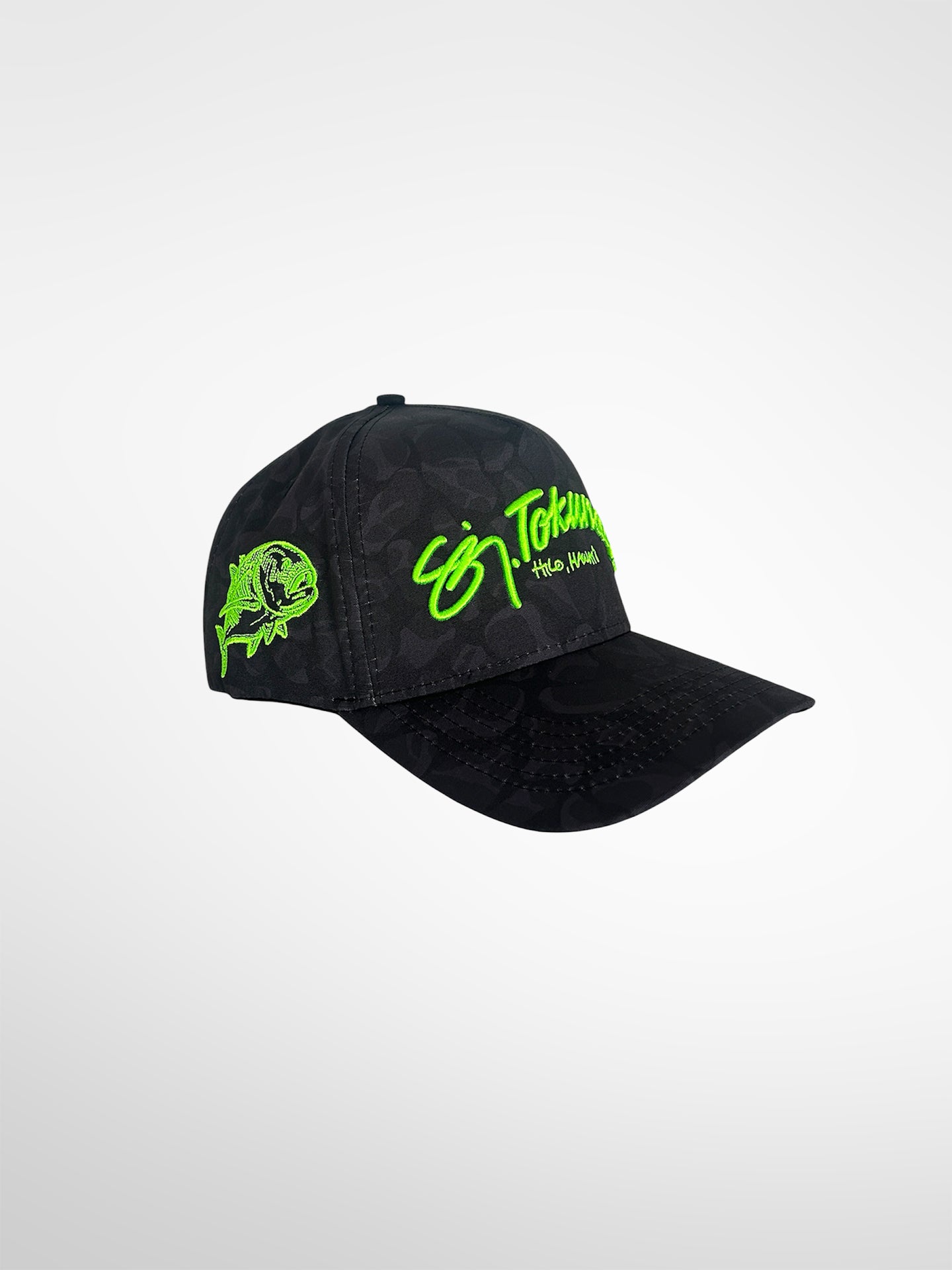 Tokunaga Camo Snapback Hat- Black/Grey/Green