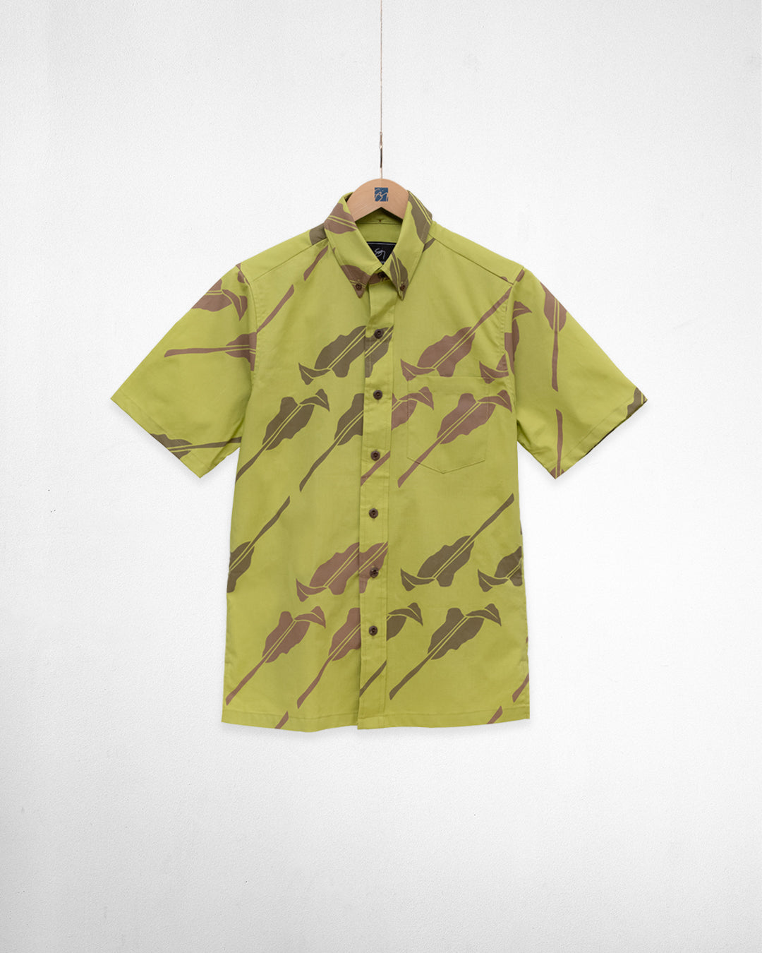 Hoʻolaukī Button Up Aloha shirt- Artichoke