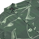 Koa Ka Pāpio Holopali Button Up Aloha Shirt- Hunter Green