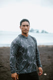 Palikū Maile Long Sleeve UV Hoodie- Gotham Grey