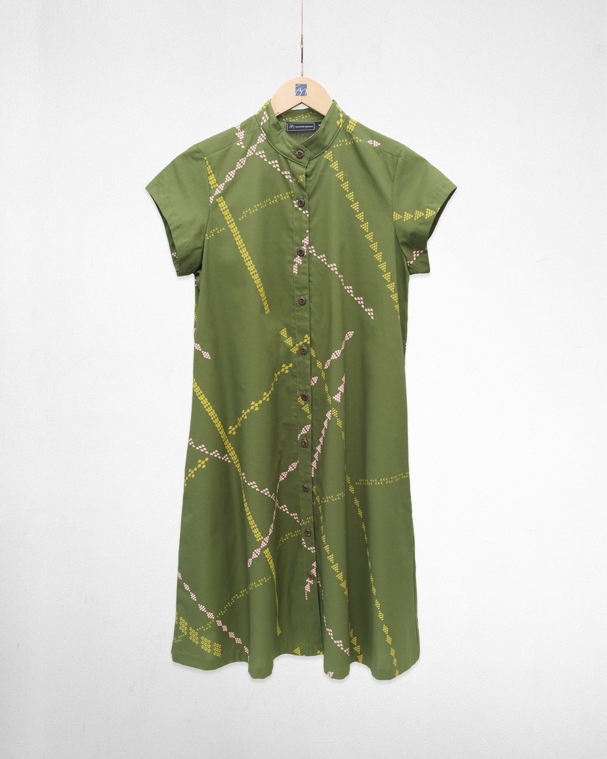 Ka Ia I Ka Ale Hua Dress- Avocado/Pickle/Peach