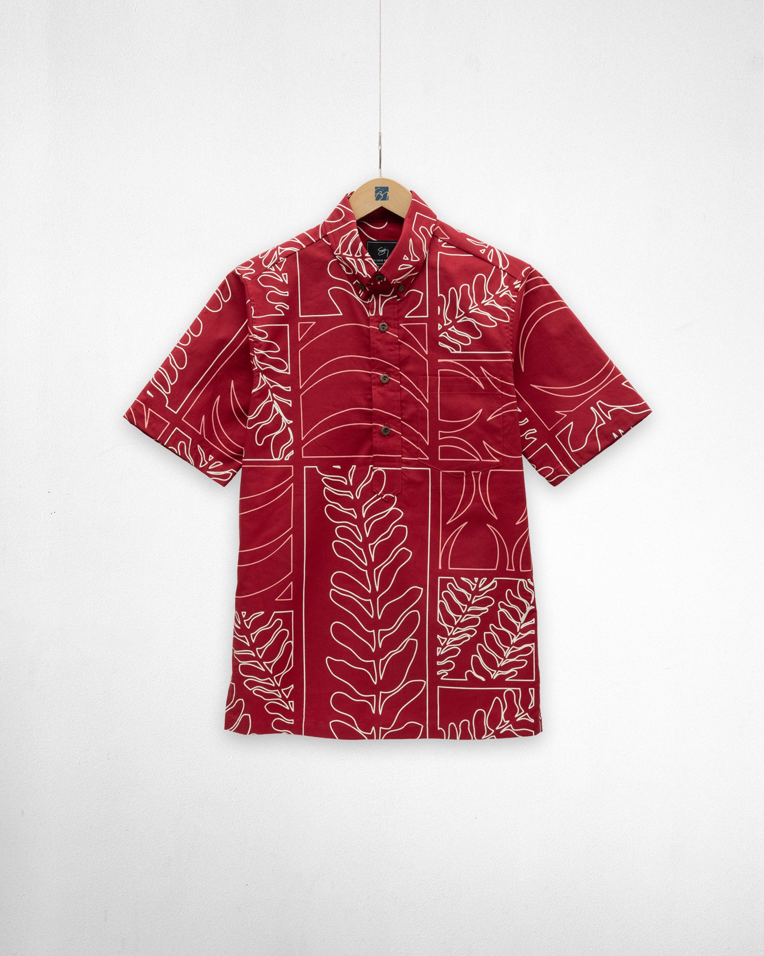 Kamakalaukoa Pullover Aloha Shirt- Ruby