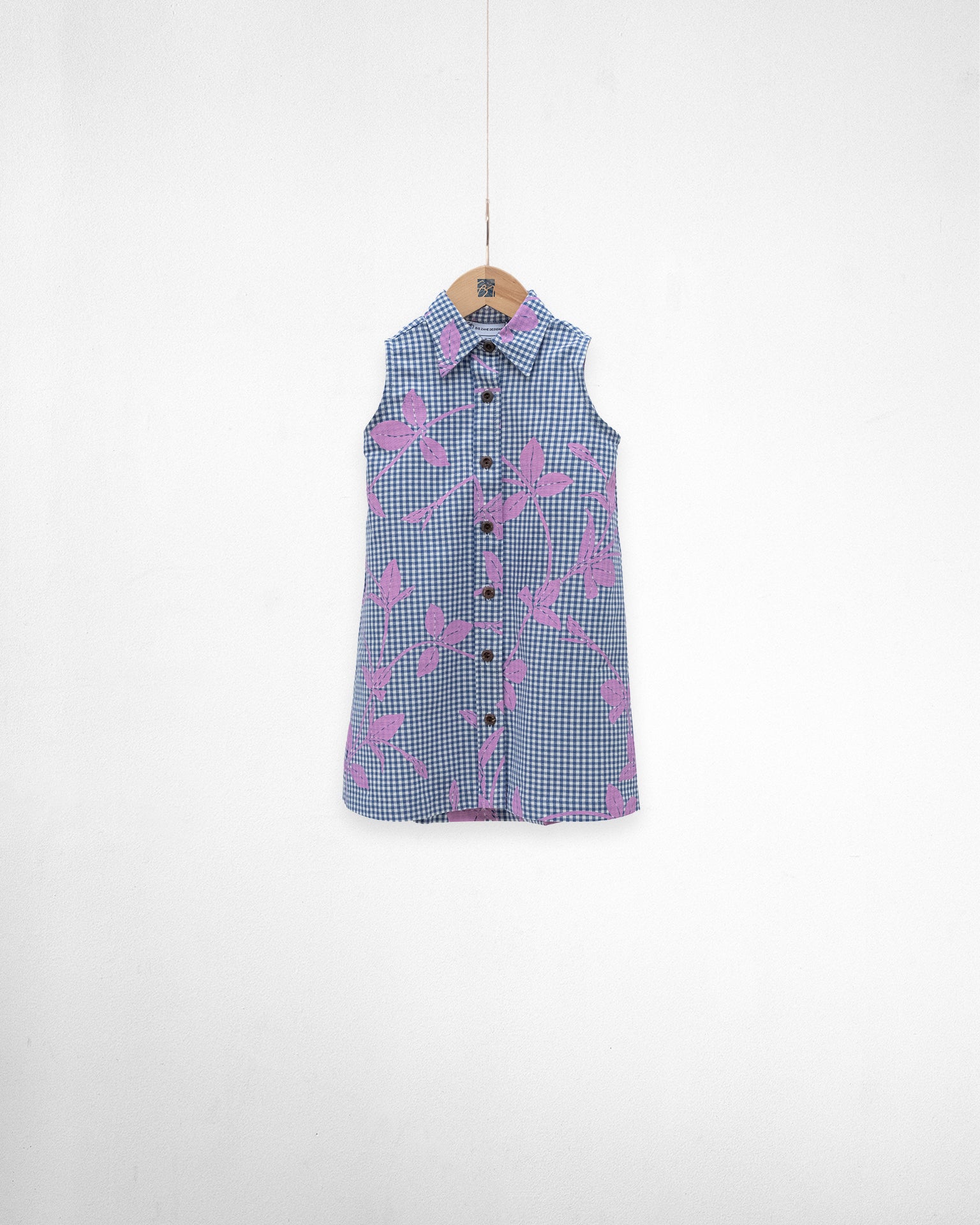 Maile Kīpuka Puaʻulu Keiki ʻŌpua Dress-  Denim Gingham