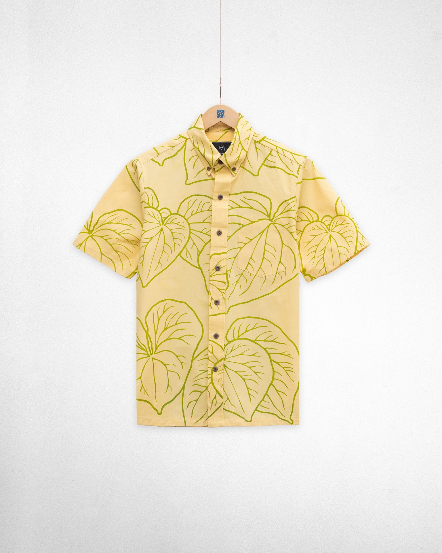 Lauakāne Button Up Aloha Shirt- Mustard