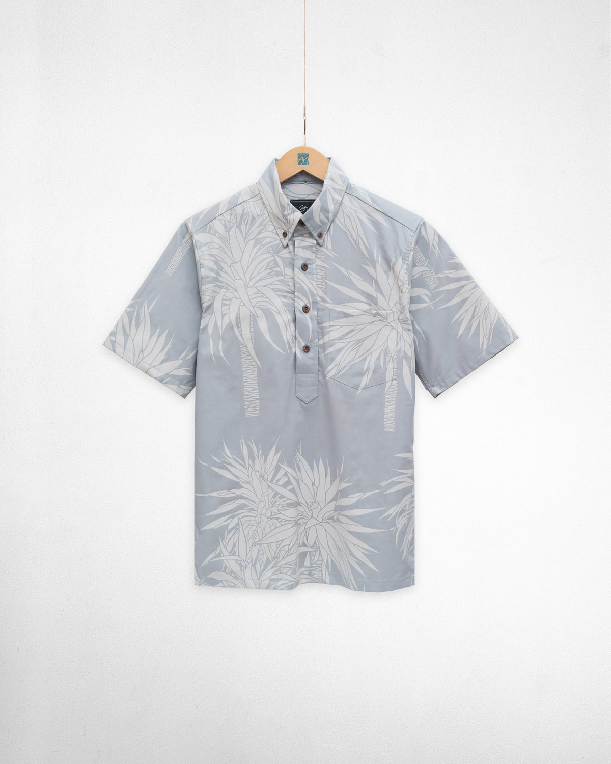 Leʻie Hualālai Pullover Aloha Shirt- Overcast