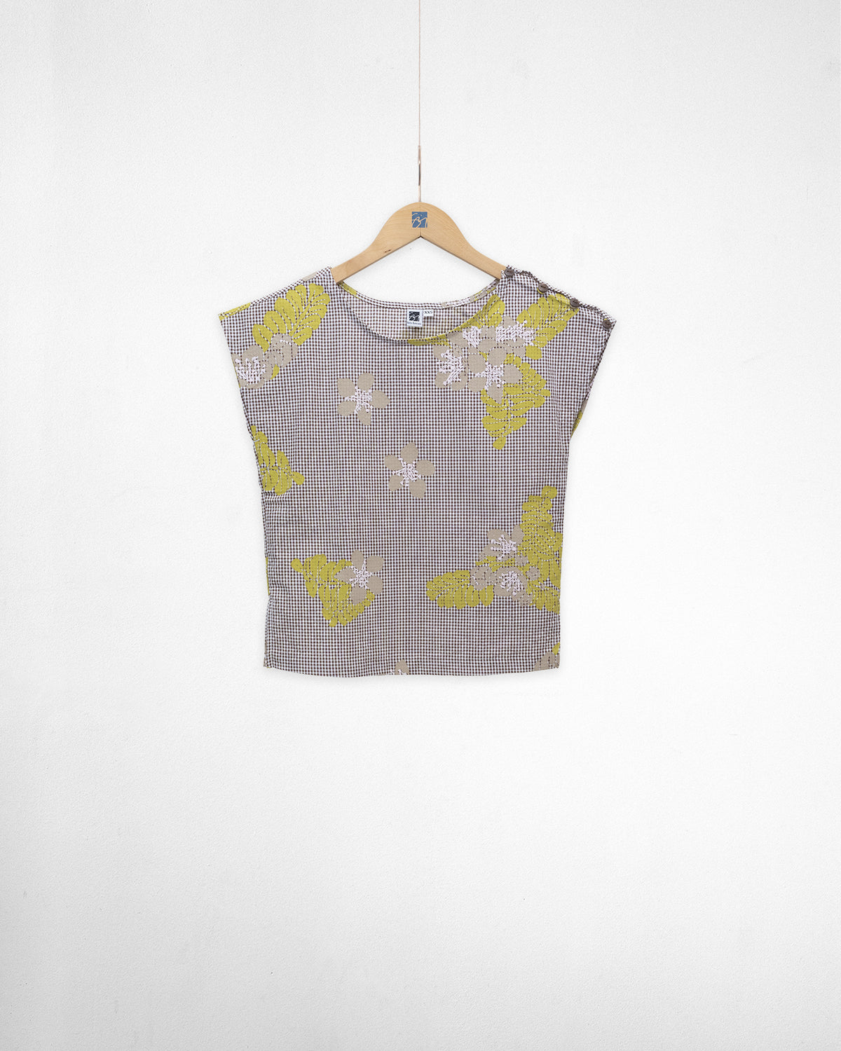 Shell Sone Mohalapua Opuu Shell Top- Brown Check Seersucker/Peapod/Stone/Shell ...