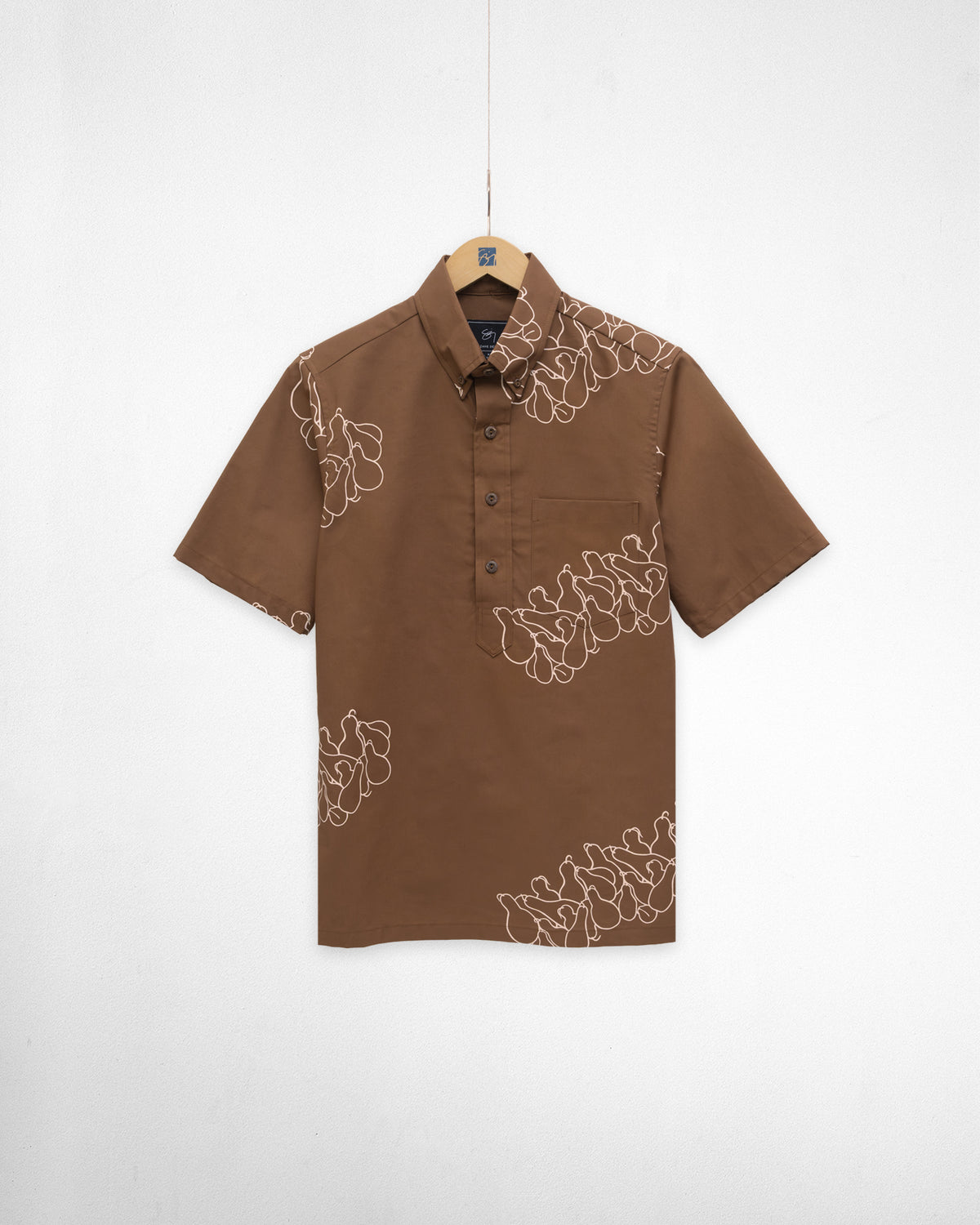 Pākūkū Pullover Aloha Shirt- Cappuccino