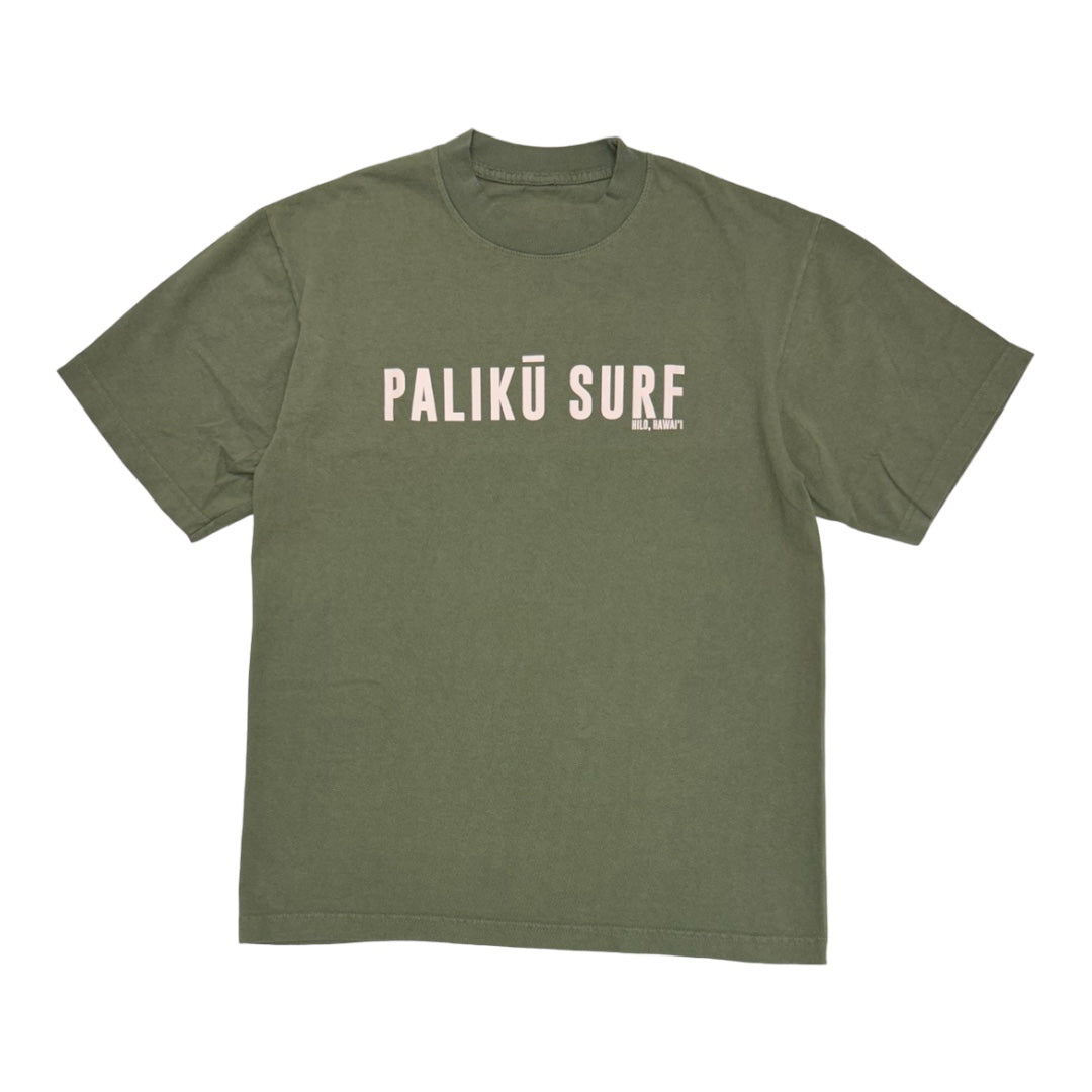 Palikū T-Shirt- Army Green / Pink