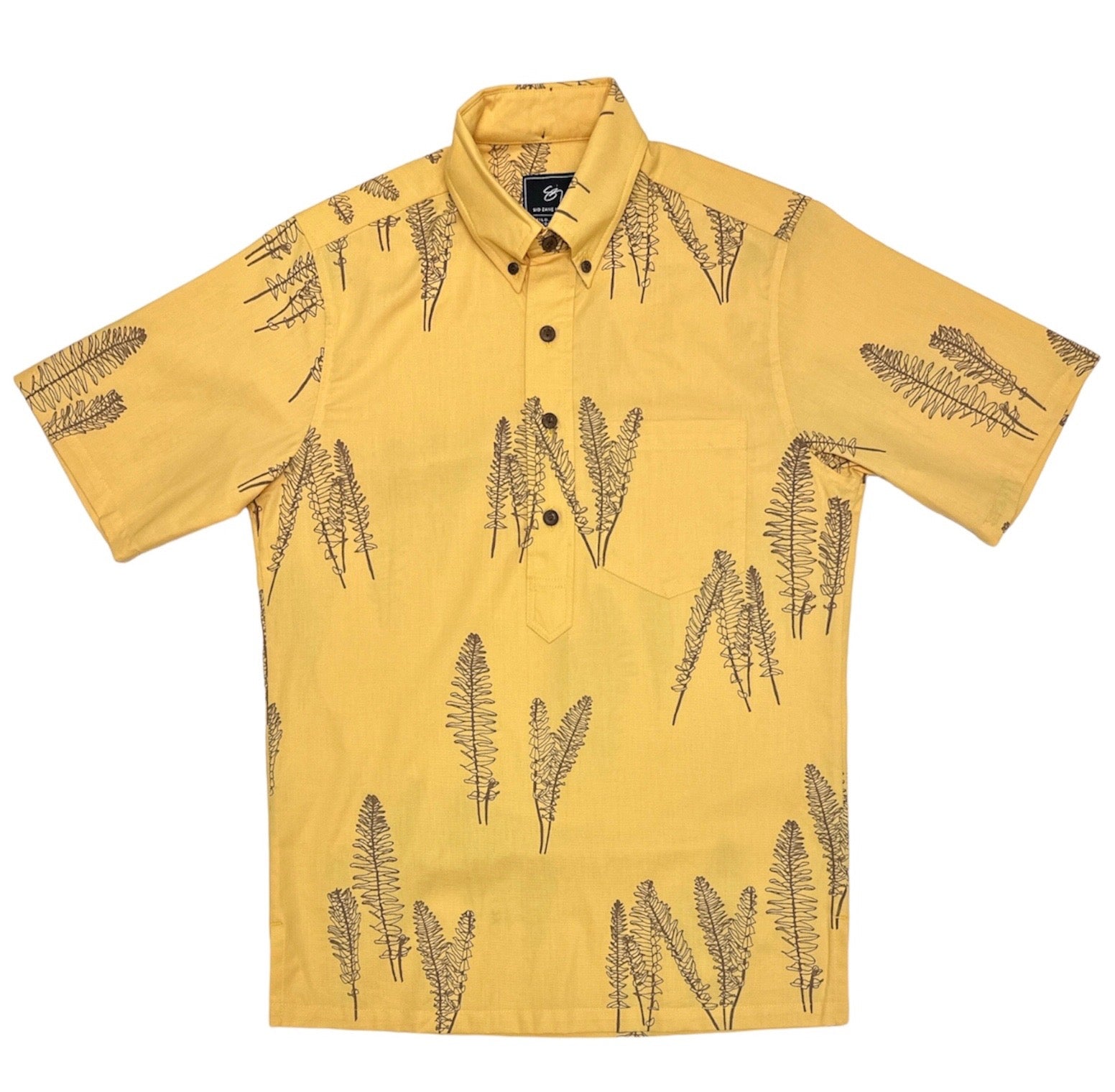 ʻAe Fern Pullover Aloha Shirt- Daffodill