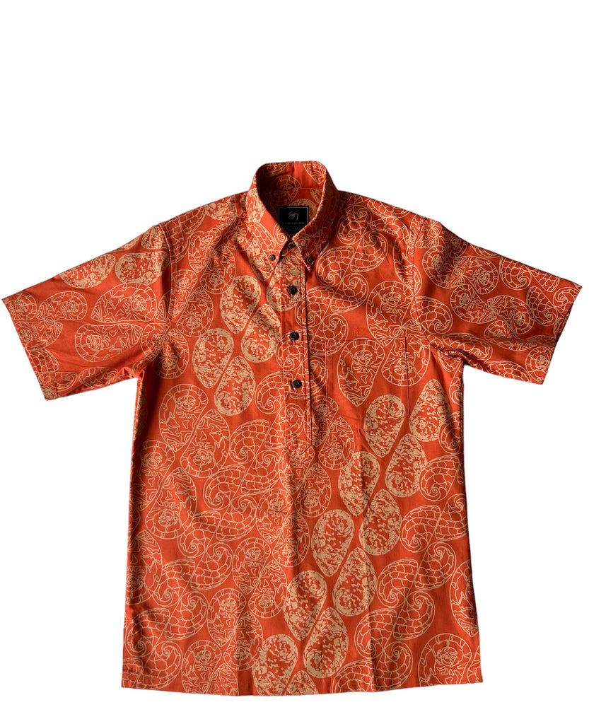 Kani Ka Lei Button Up Aloha Shirt- Terracotta – Sig Zane Designs