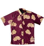 Maʻo Hau Hele Button Up Aloha Shirt- Burgundy