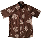 Lau Piʻilani Button Up Aloha Shirt- Coffee