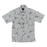 Mailekūhonua Button Up Aloha Shirt- Black Seersucker