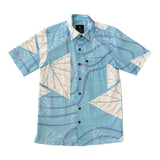 ʻUala Kaʻa ʻAʻalahonua Button Up Aloha Shirt- Blue