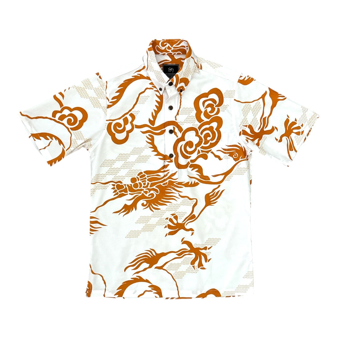 Moʻolani Pullover Aloha Shirt- White