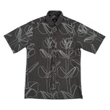 Pōhakulani Button Up Aloha Shirt- Licorice Stripe