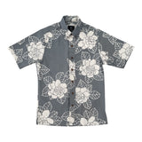 Keonaona Button Up Aloha Shirt- Graphite