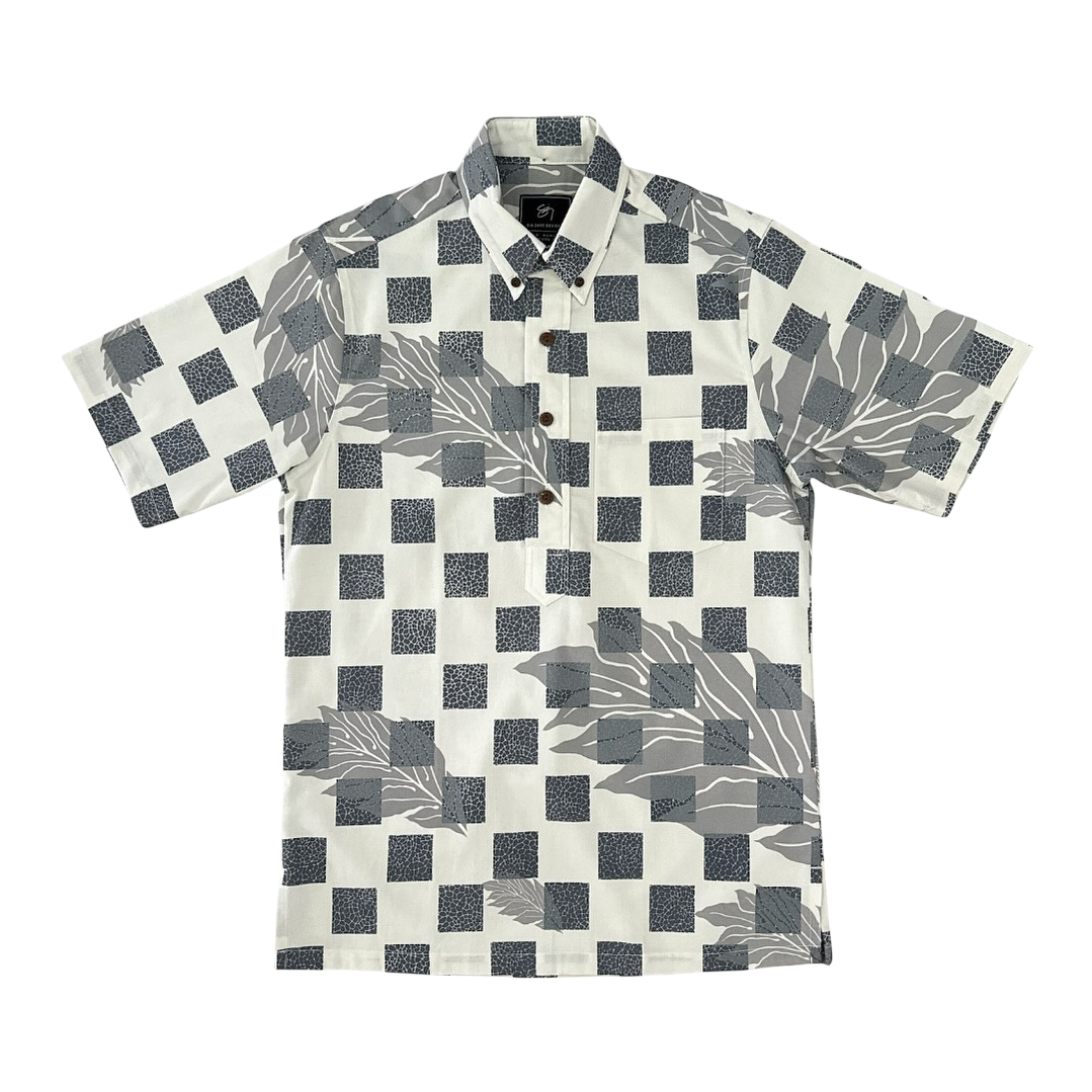 ʻAi Kamehaʻi Pullover Aloha Shirt- Haze