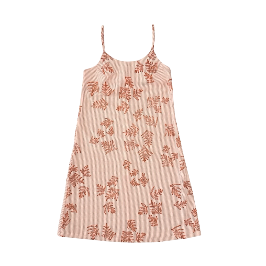 Kahanulauaʻe Pua Ka Hīnano Dress- Orange Seersucker