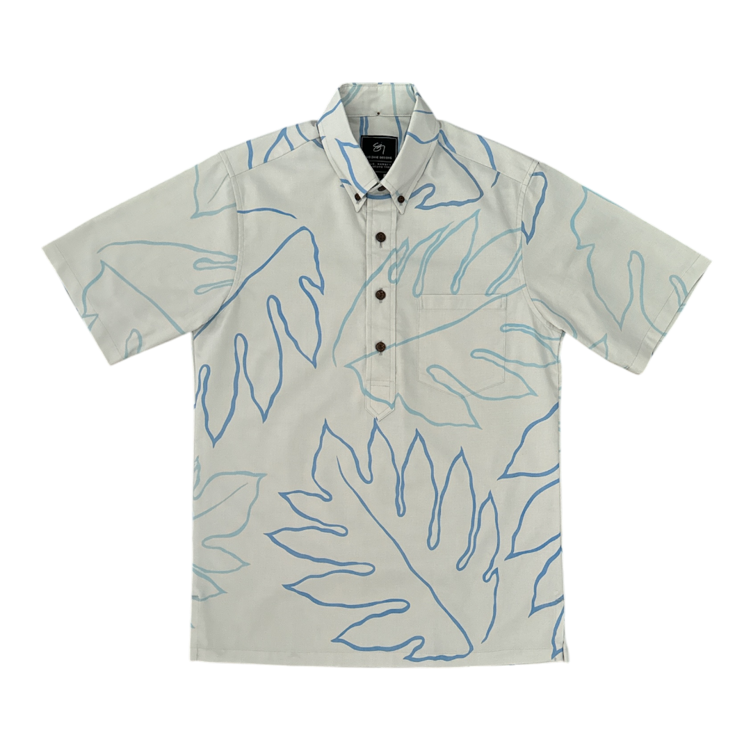 Ululoa Pullover Aloha Shirt- Dove