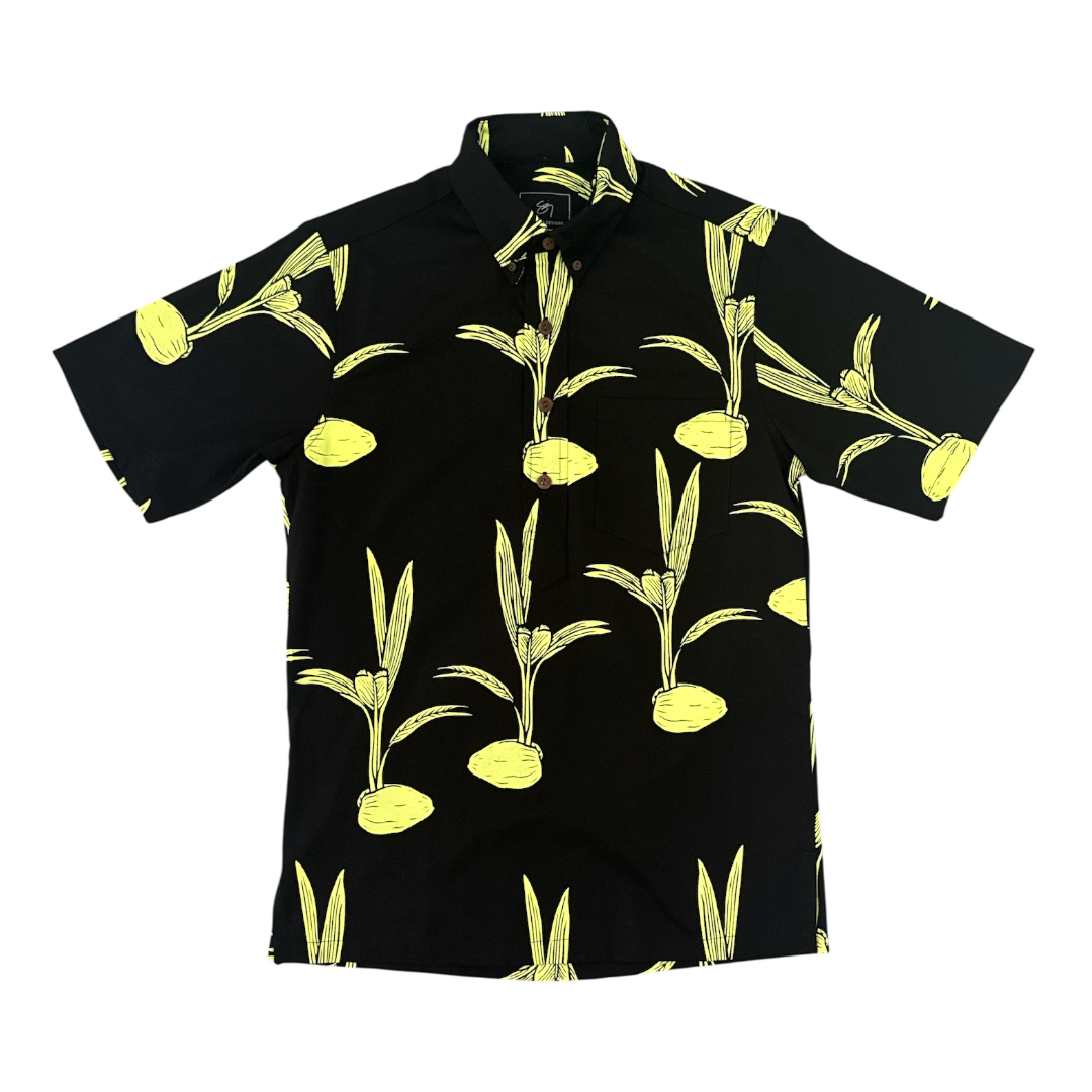Uluniu Pullover Aloha Shirt- Black