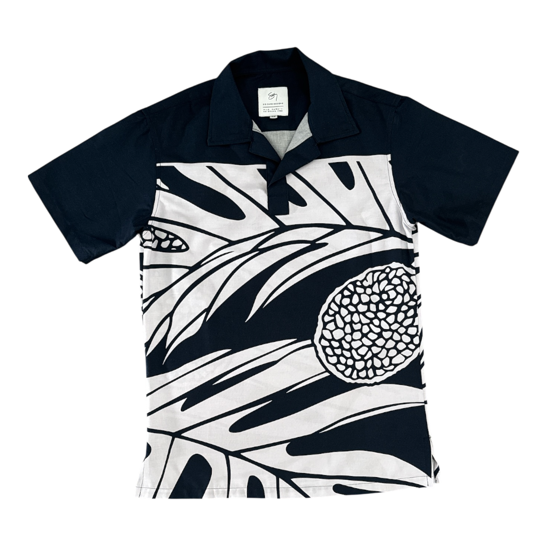 Ulupono Pareu Huliau Aloha Shirt- Navy