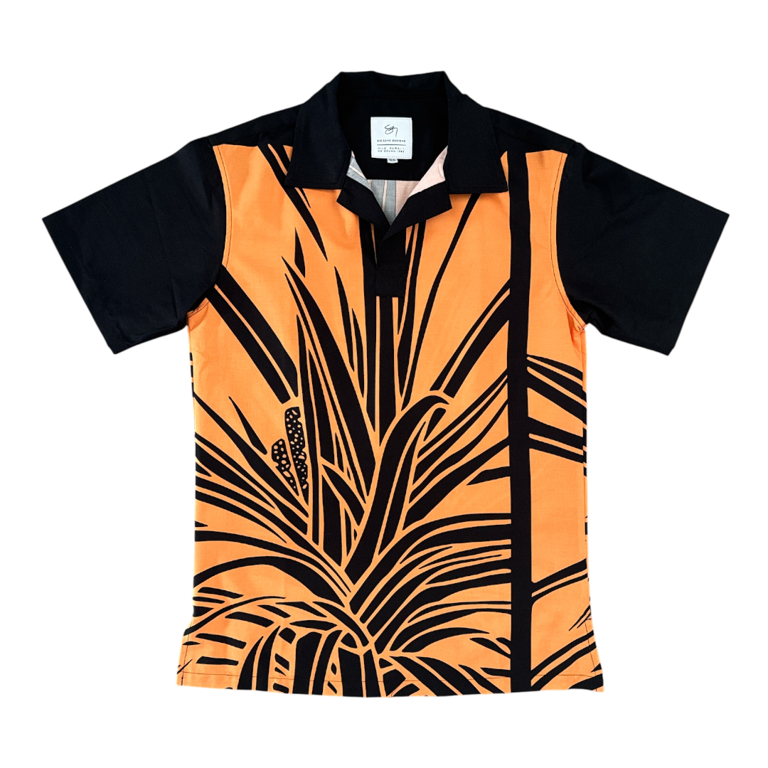 ʻIeʻie Pareu Huliau Aloha Shirt- Black