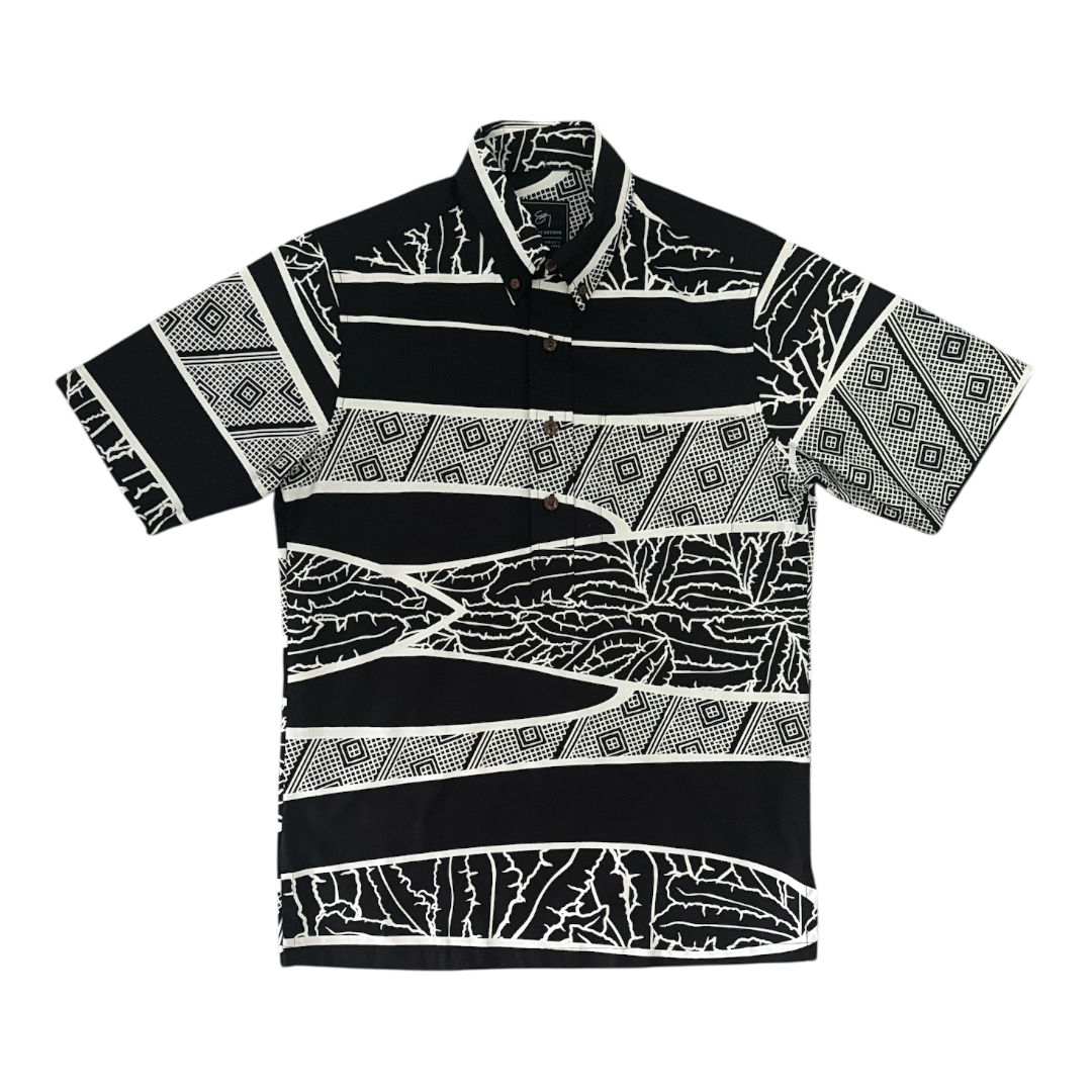 Ka Uluwehi O Ke Kai Pullover Aloha Shirt- Black