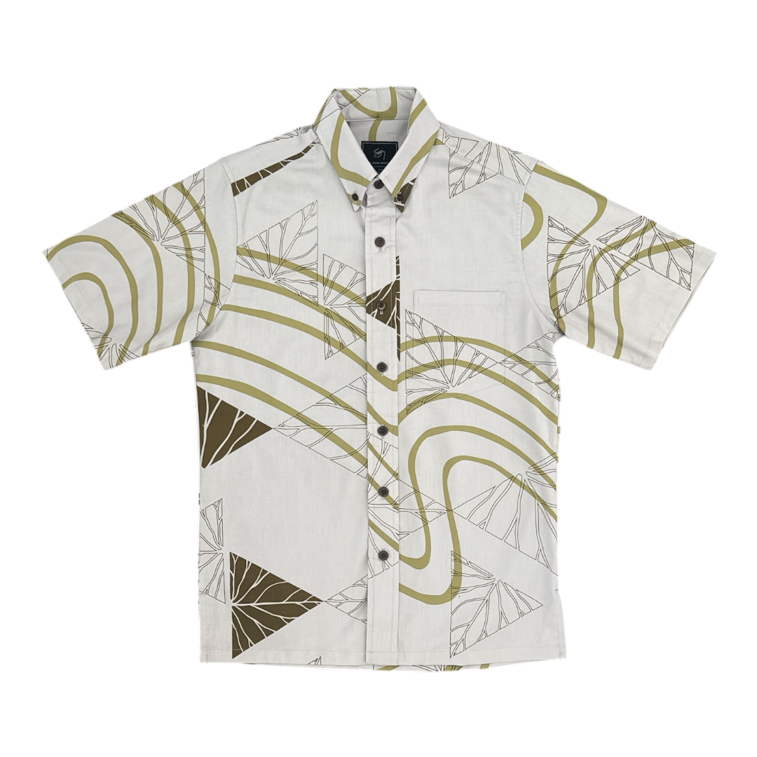 Kihi Lau Nui Button Up Aloha Shirt - Shadow