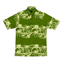 alohaページ ʻIeʻie Pullover Aloha Shirt- Grass Green – Sig Zane Designs