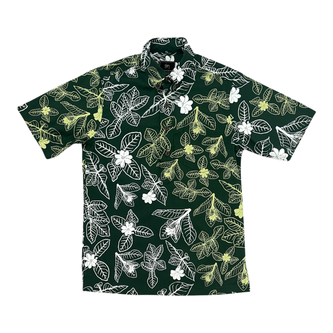 Nā'ūpuaʻauliʻi Pullover Aloha Shirt- Forest