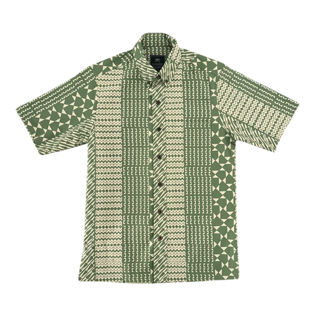 Hekili Keʻekeʻe Button Up Aloha Shirt- Dill