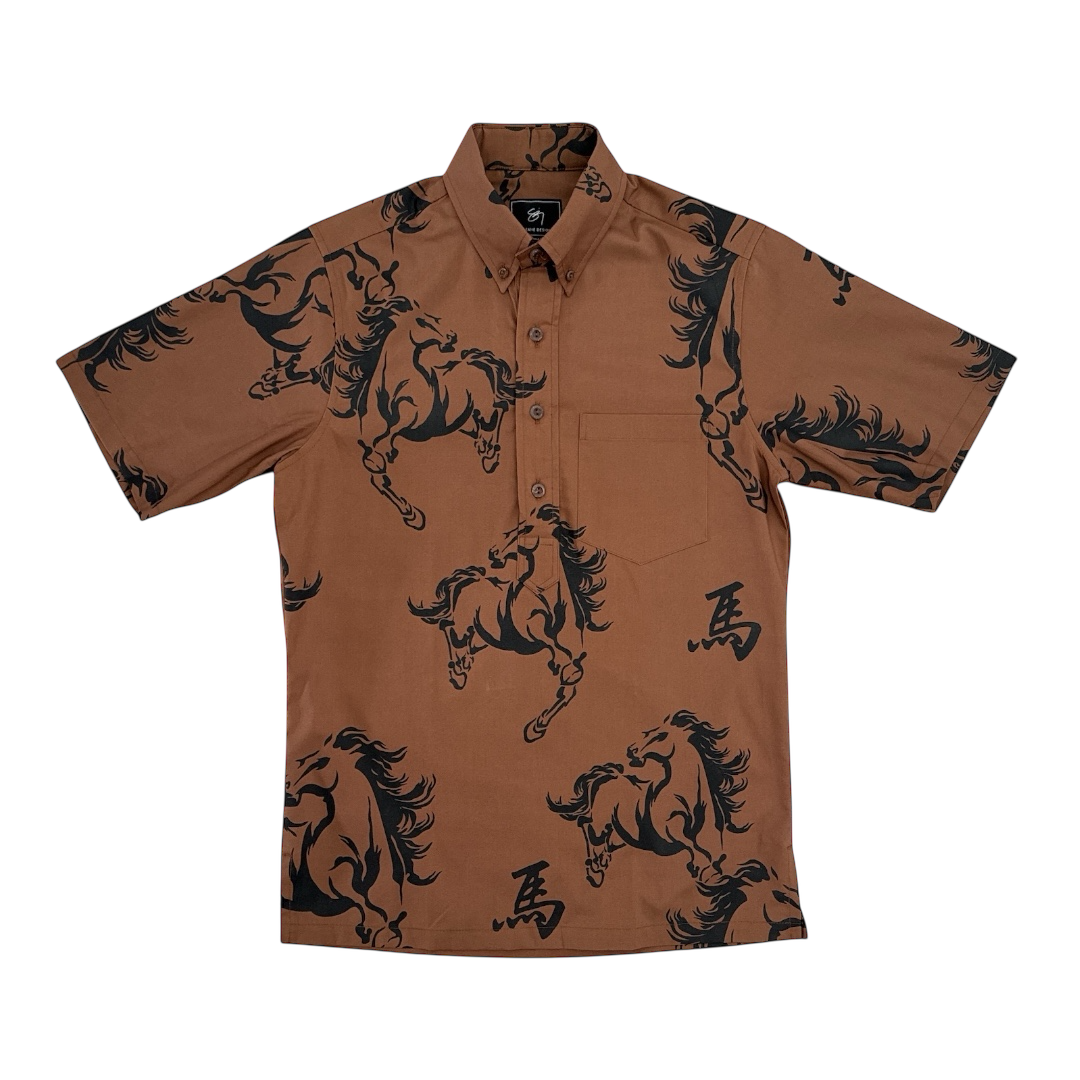 Hoʻoheihei Pullover Aloha Shirt- Cappuccino
