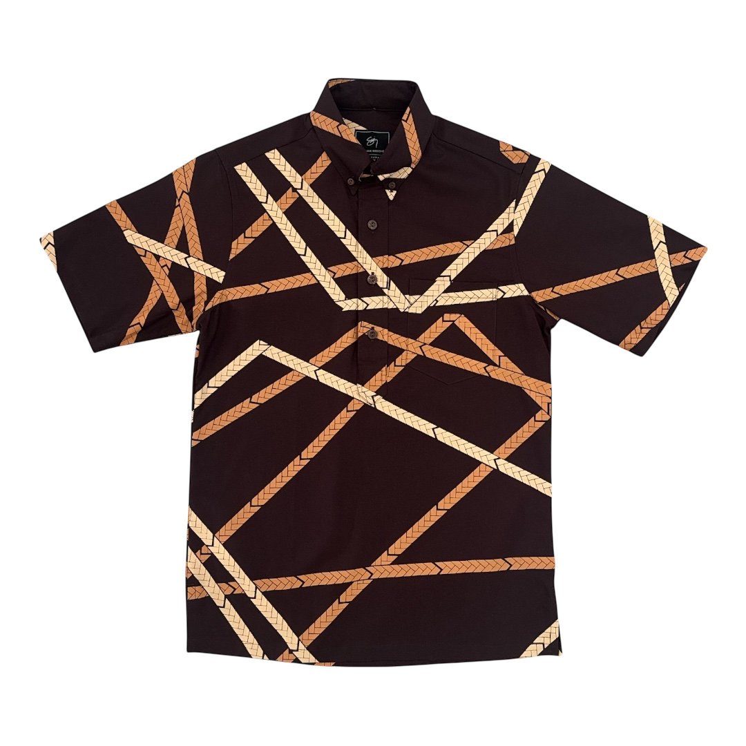 Kahilikolu Pullover Aloha Shirt- Espresso
